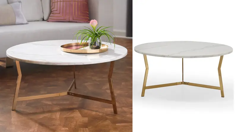 MoDRN Glam Lena Geo Base coffee table