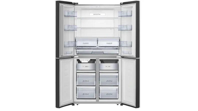 The interior of the Hisense HQD20058SV French door refrigerator