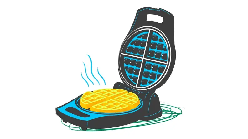 An illustration of a waffle maker.