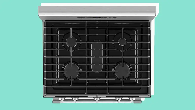Front and side of Maytag MGR7700LZ Range.
