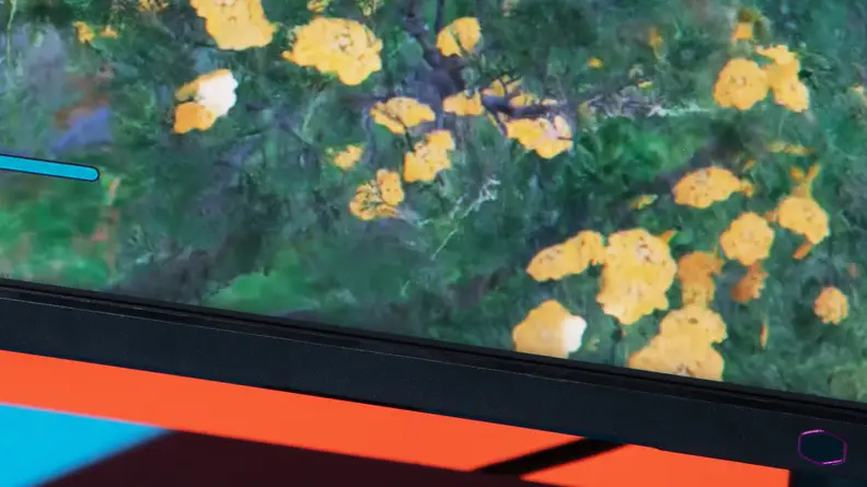 Close-up of the screen on the Cooler Master Tempest GP27Q.