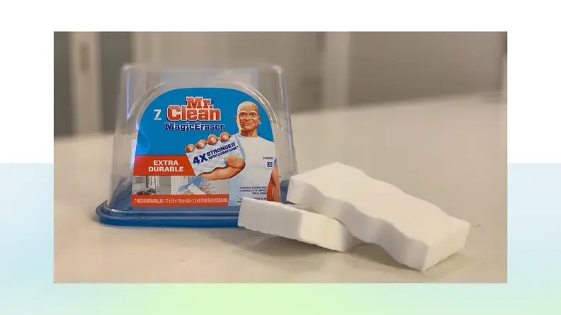 Mr Clean magic erasers on background