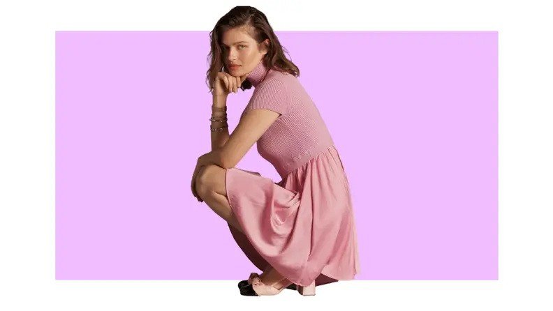 hot pink sweater dress