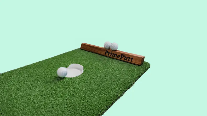 Indoor putting green.