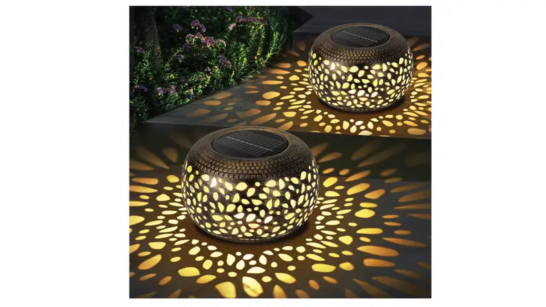 Solar Lanterns Waterproof Outdoor Decor: 2 Pack