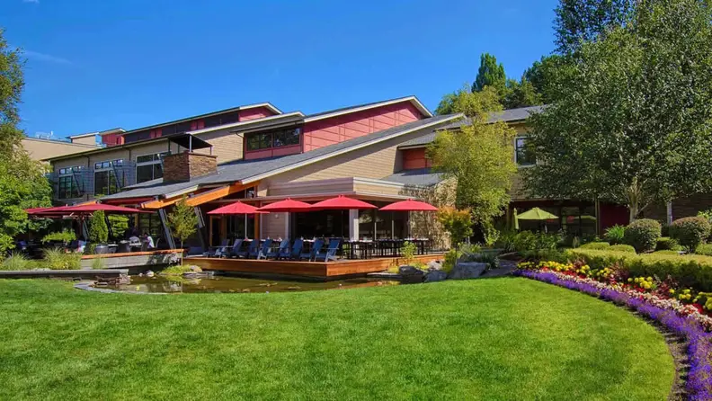 View of Cedarbrook Lodge in the middle of nature