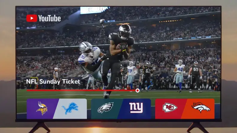 Youtube TV nfl screen
