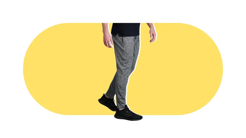 A pair of gray sweatpants.
