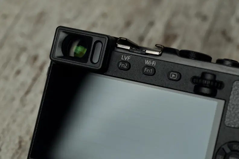 A photo of the Panasonic Lumix GM5's electronic viewfinder.