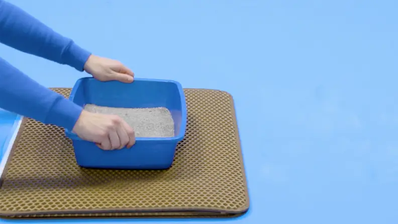 A little box on a textured mat