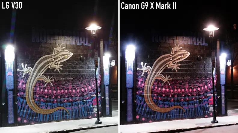 The Canon G9 X Mark II is excellent in low light, but a flagship-quality phone like the LG V30 can nearly match it in scenes like this.