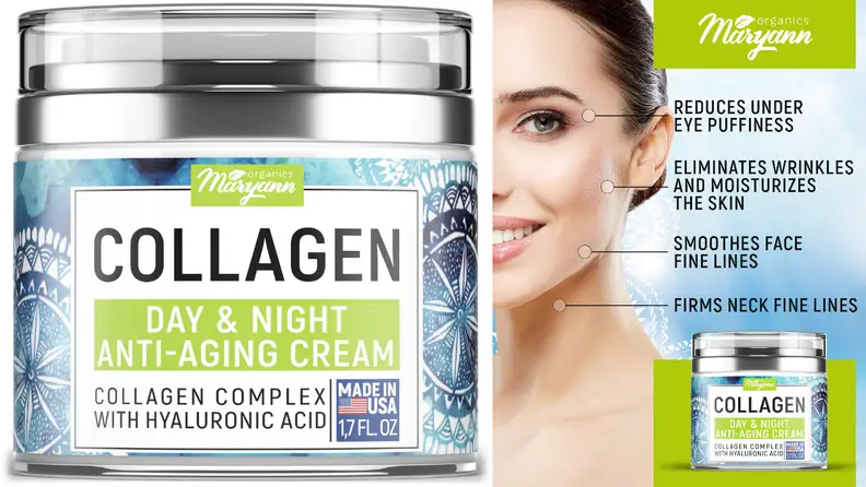 This collagen cream contains beneficial proteins for your skin.
