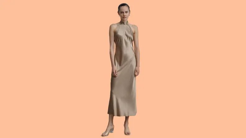 French Bow silk dress