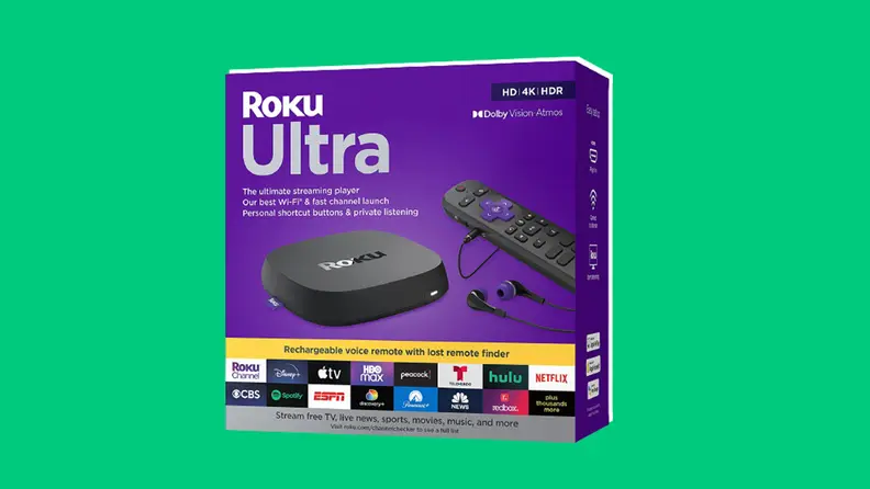 Roku ultra 4820r on a green background