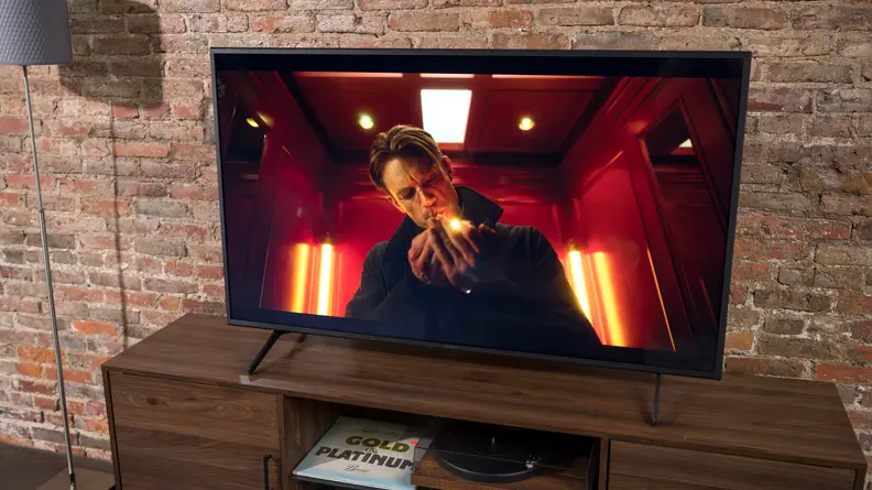 The Sony X80J displaying 4K/HDR content