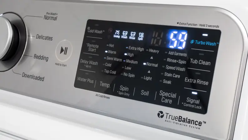 The right side of the LGWT7300CW washer control panel