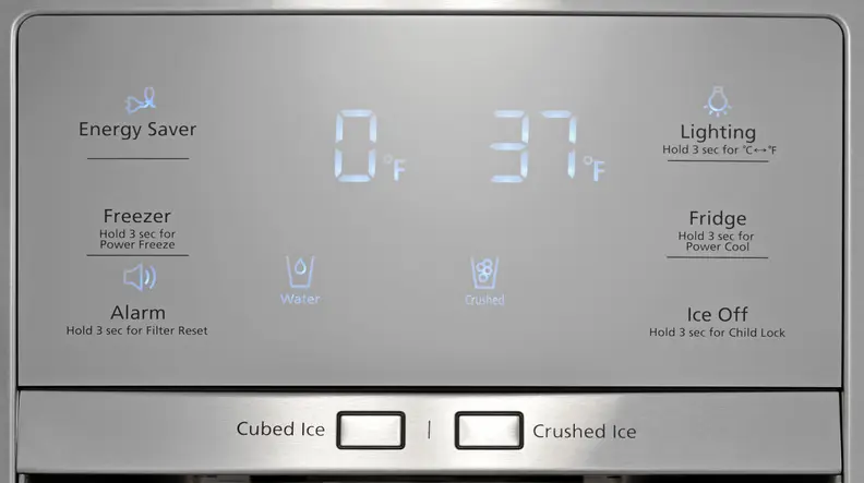 The Samsung RF30HBEDBSR's feature list is slim, but we don't mind when the control panel looks this sleek.