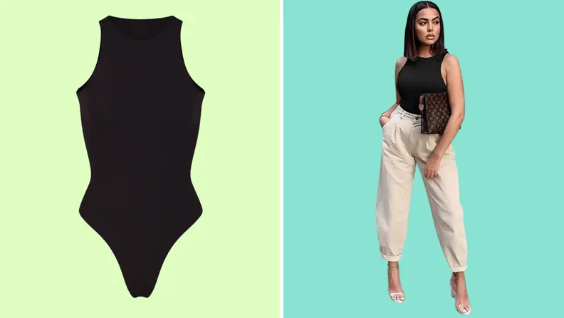 Skims High Neck Bodysuit and REORIA knockoff
