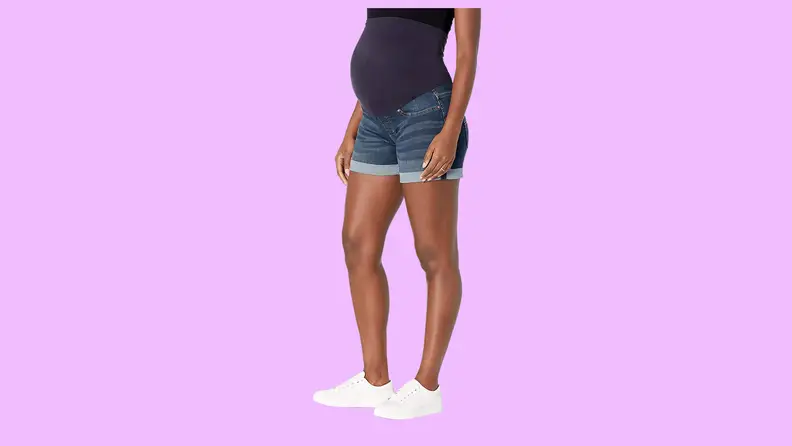 Maternity denim shorts