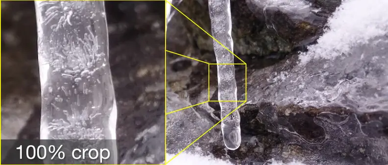 Sample 100% crops of video taken by the Sony Xperia Z3 Compact.