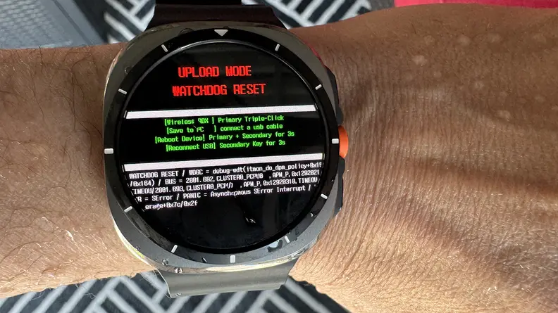 A closer view of the software on the screen of the Samsung Galaxy Watch Ultra.