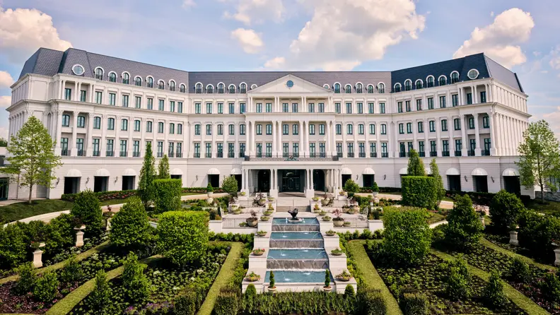 A large hotel spreads across