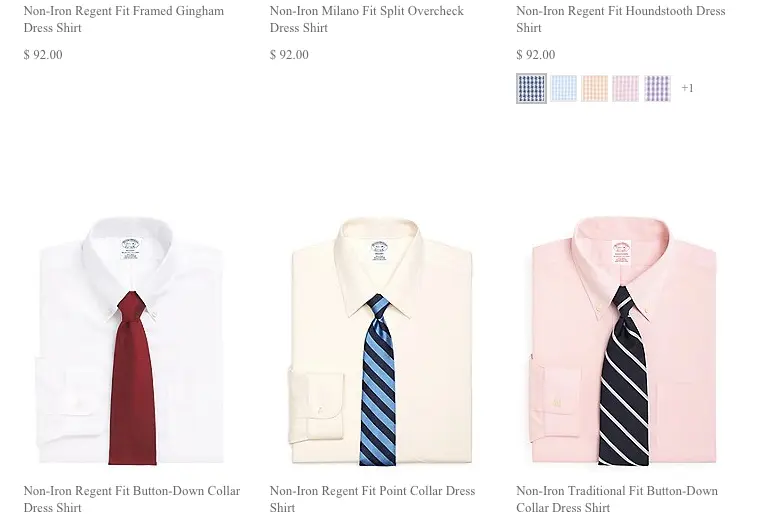 The majority of shirts sold at Brooks Brothers are non-iron.