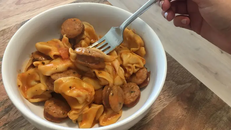 Instant Pot creamy sausage tortellini