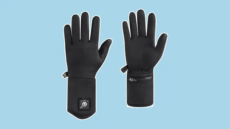 The Heat Rechargeable Glove Liners on a blue background