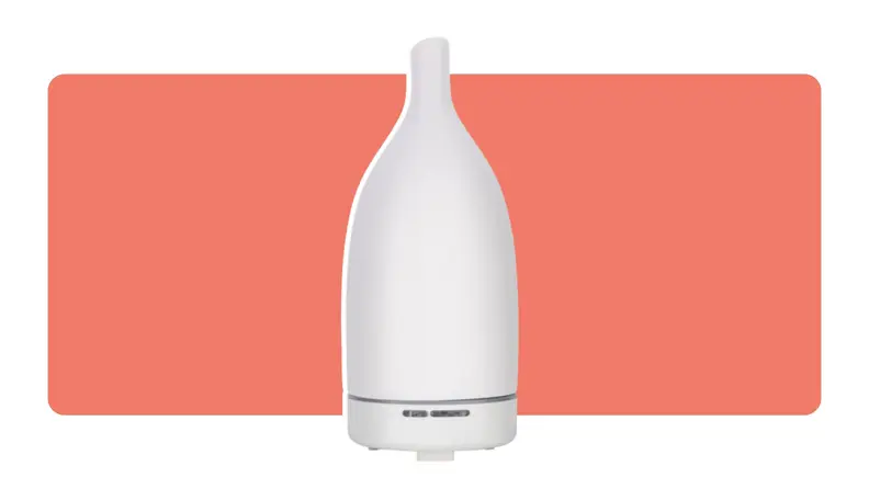 A Saje Aroma Diffuser in white color.
