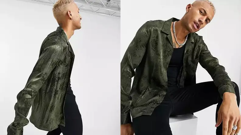 man wearing snake print shirt from ASOS
