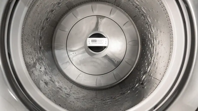 The drum with removable agitator on the Whirlpool WTW8127LC top-load agitator washer