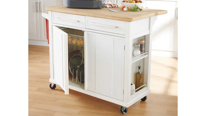 This island can roll around your kitchen