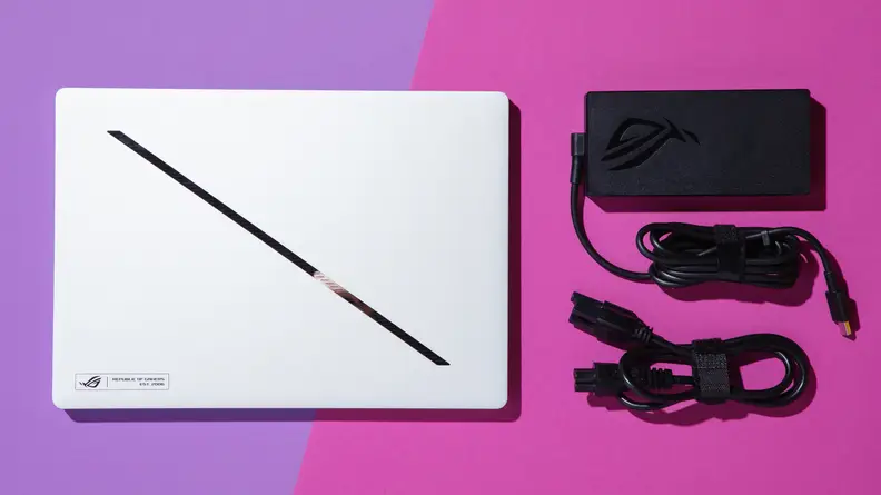 The Asus ROG Zephyrus G14 and it's accessories.