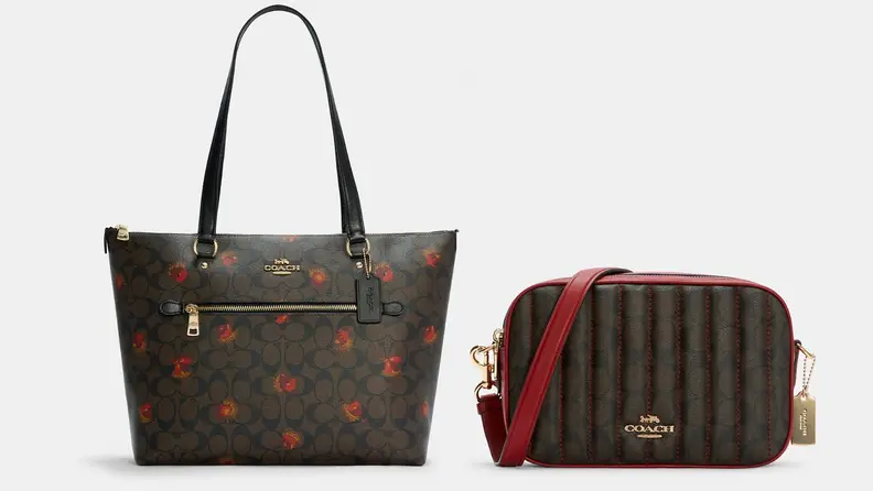 Leather coach purses.