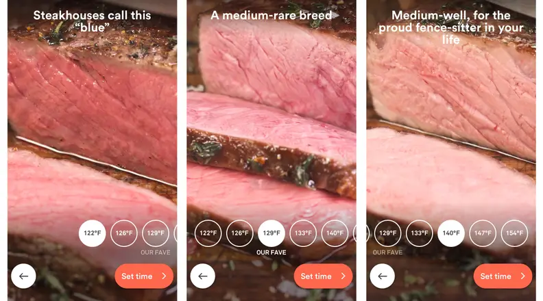 ChefSteps App: Steak doneness