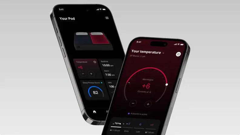 two phones with sleep score on them