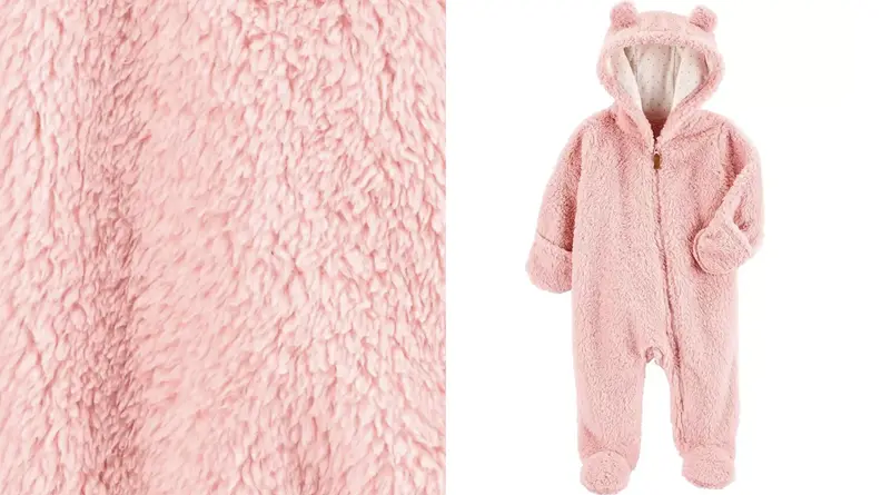 A fuzzy baby onesie