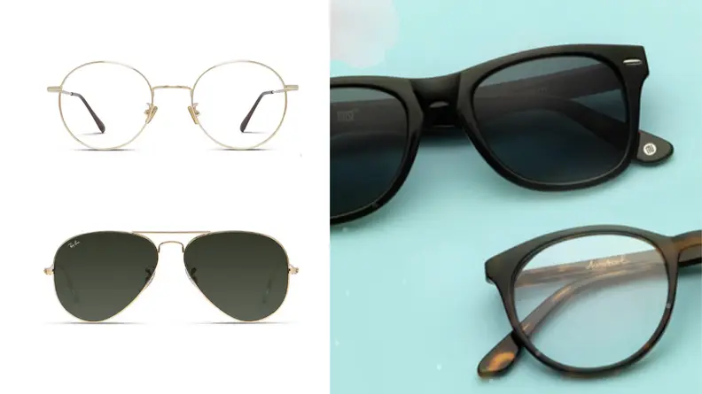 Several images of glasses and sunglasses from GlassesUSA