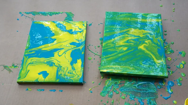 After painting with pour painting