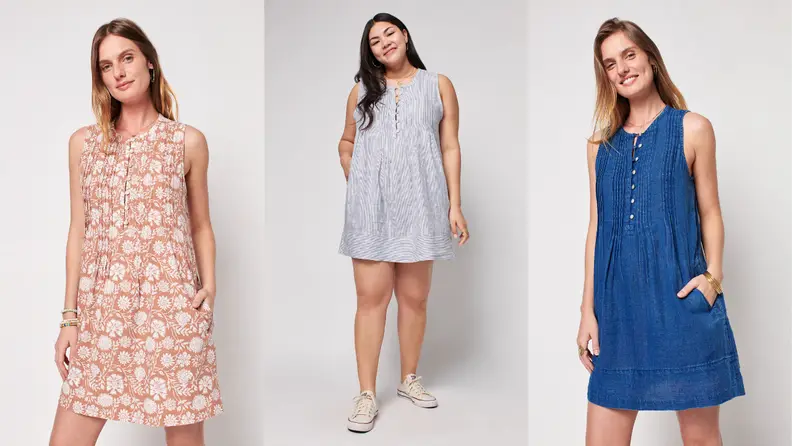 This linen dress is extremely well-made and flattering.