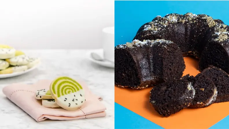 red velvet NYC matcha cookies, and the hazelnut cake sold by Whisk Takers