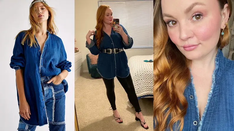 We The Free Summer Daydream Indigo Buttondown