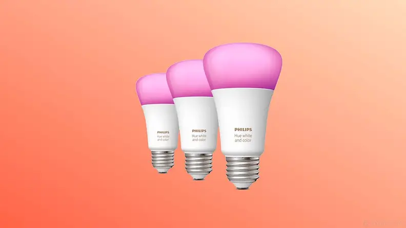 phillips smart bulbs on orange background