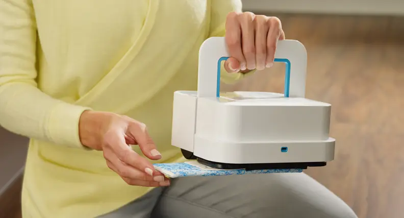 The Braava has three different kinds of pads: wet mop, dry sweep, and damp sweep.