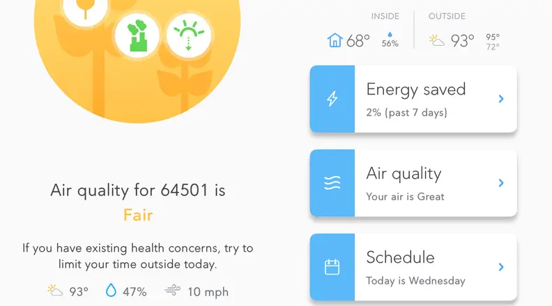 Glas smart thermostat air quality