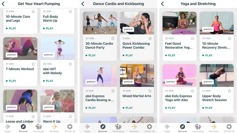 fitbit premium workout videos