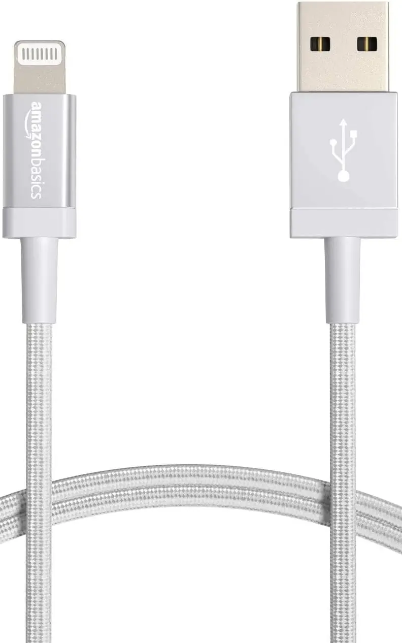 A white braided cable