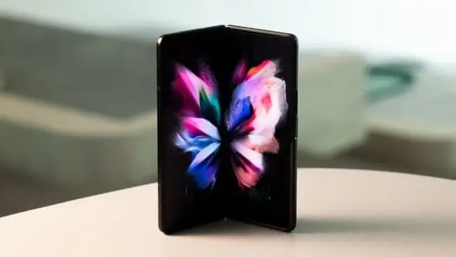 Black Galaxy ZFold3 on table