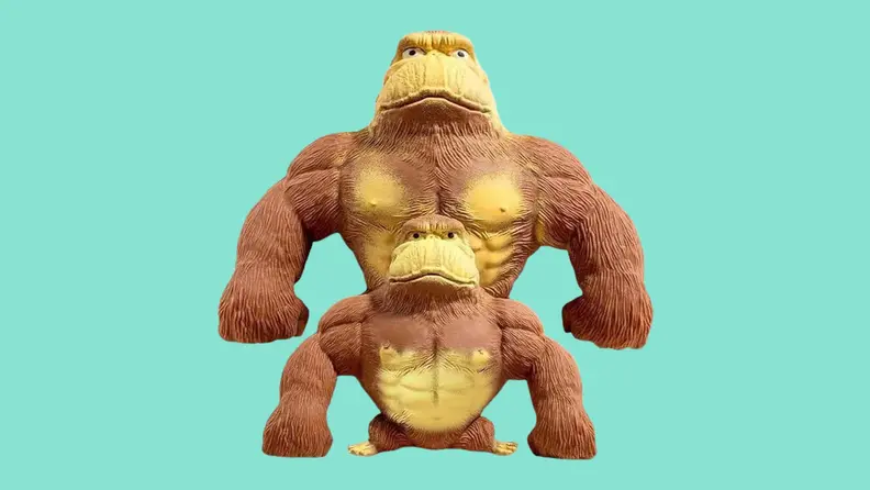 Two LOease stretch gorilla toys